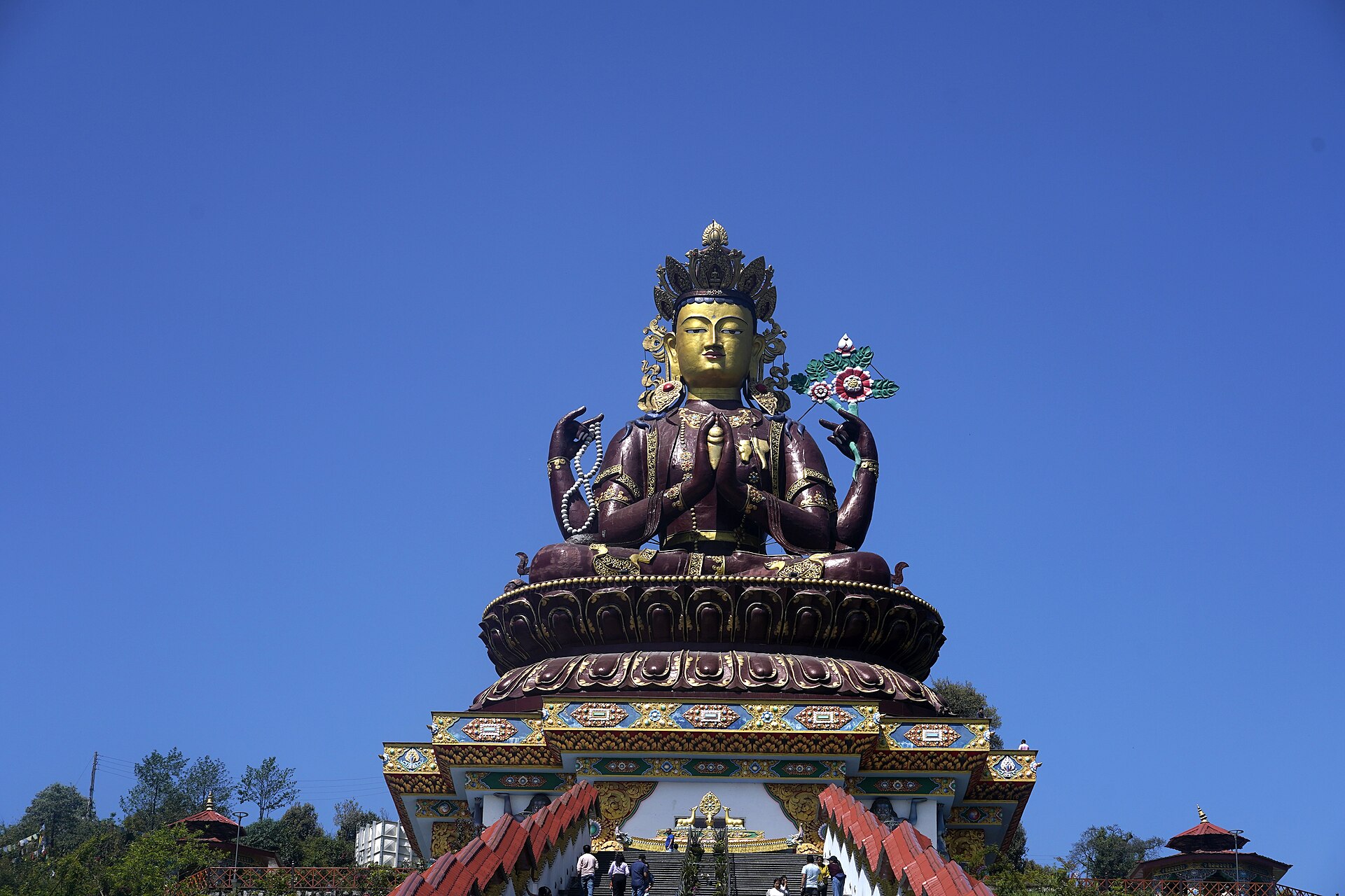Giant Chenrezig statue at the Pelling Skywalk